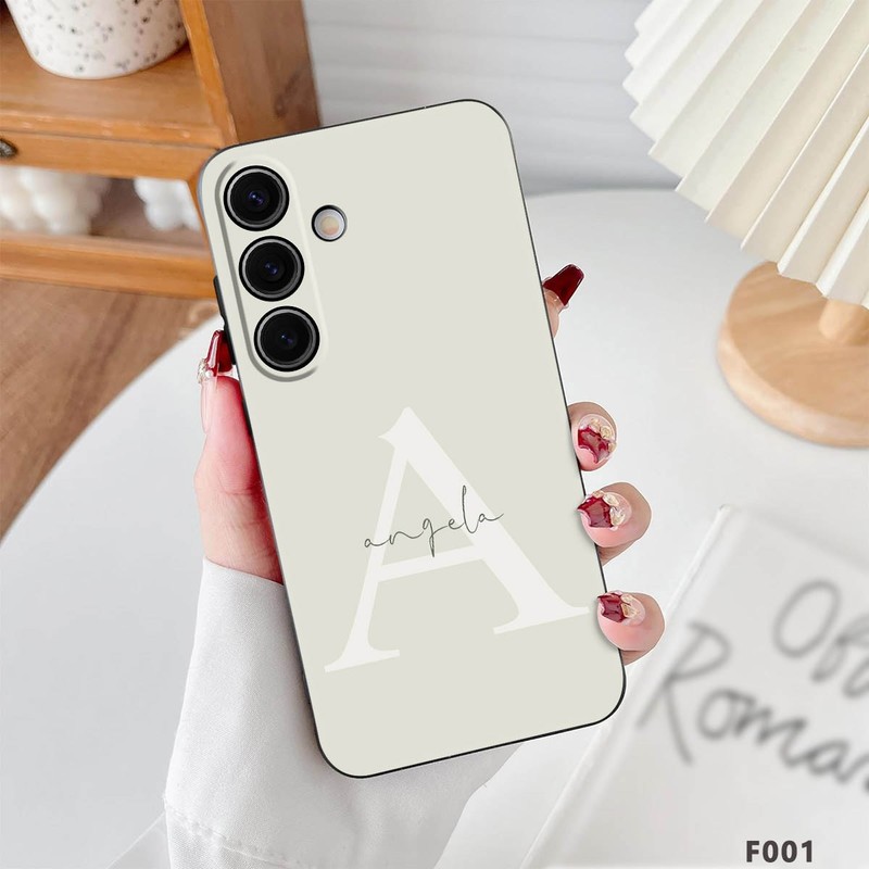 Solid Color Cover For Samsung S26 Ultra S25 A37 A17 Personalized Name Phone Case gallery