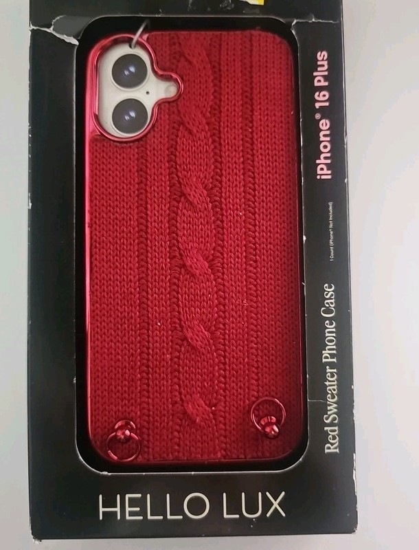 Hello Lux iPhone 16 Plus Red Sweater Case NEW