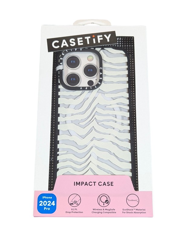 C3O CASETiFY Impact Case w/ Magsafe for iPhone 16 Pro 6.3″ – Zebra Stripe