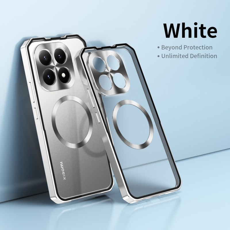 For Xiaomi 15T Pro, Hybrid Metal Bumper Frosted Matte Clear Acrylic Cover Case gallery