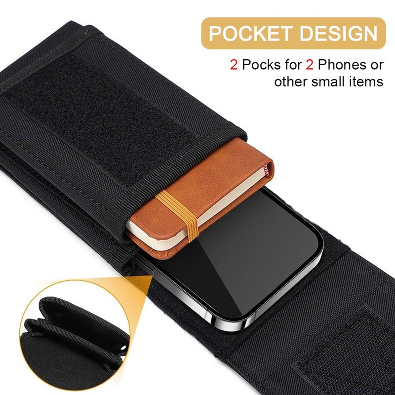 7" Outdoor Tactical Double Layer Phone Carrier,Universal Pouch for Hiking&Travel gallery