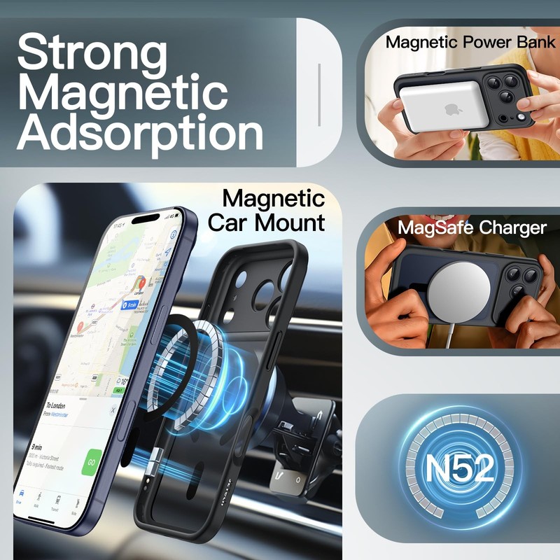 JETech Magnetic Case for iPhone 17 Pro 6.3-Inch Compatible with Black gallery