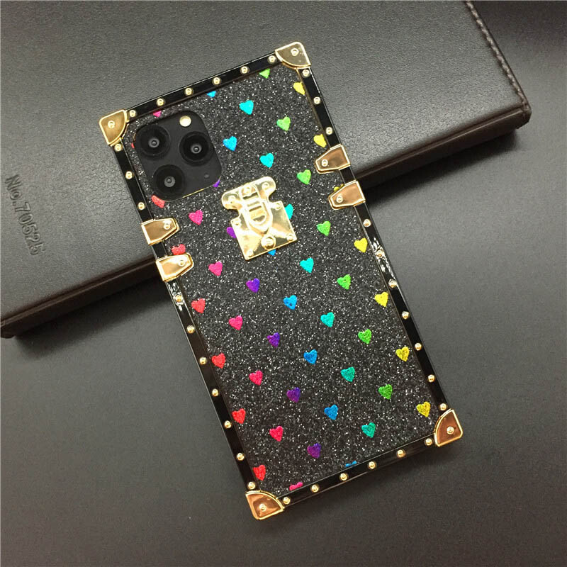 For Samsung Note20 8 9 S20 FE S21Bling Glitter Heart Cover Case w/ Ring