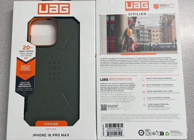 UAG iPhone Civilian Rugged Slim Shockproof Case Iphone 16 Pro Max Olive Drab