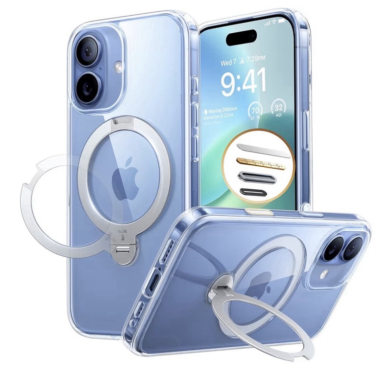 Q3 Spin for iPhone 17 Case with 360 Magnetic Stand, Fit for MagSafe, Non