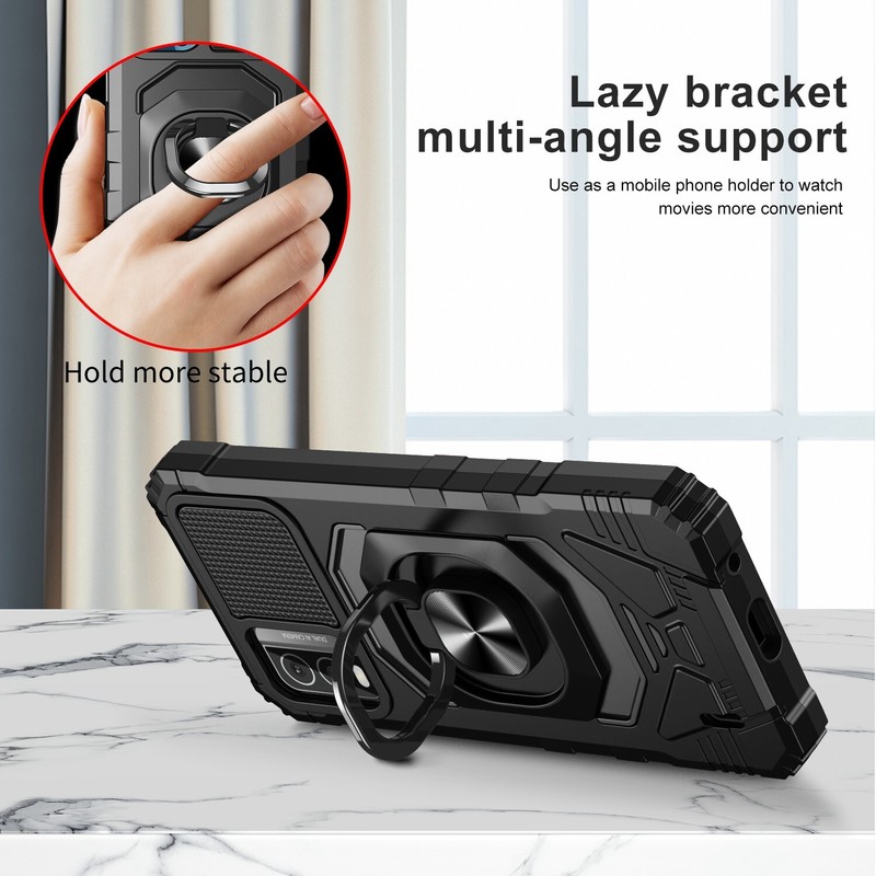 For Nokia C210 Case Shockproof Ring Kickstand Phone Cover with Tempered Glass gallery