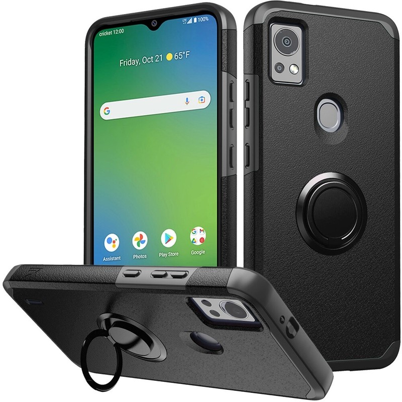 For Cricket Icon 5 ( 2023 ) Slim ShockProof Hybrid Ring Stand Case Phone Cover