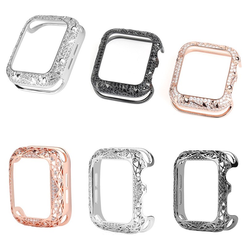 Bling Metal Case Diamond Frame Cover For Apple Watch Series 11 10 9 8 SE 45/46mm gallery