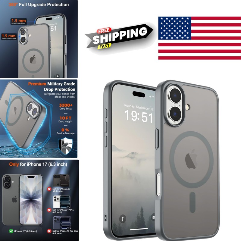 iPhone 17 Shockproof Case with Raised Edges for Screen and Camera Protection