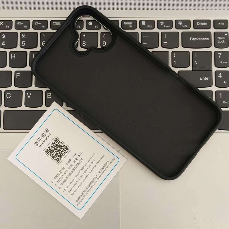 For iphone 16 Smart NFC ink Screen Case DIY Images NFC Transmission Black gallery