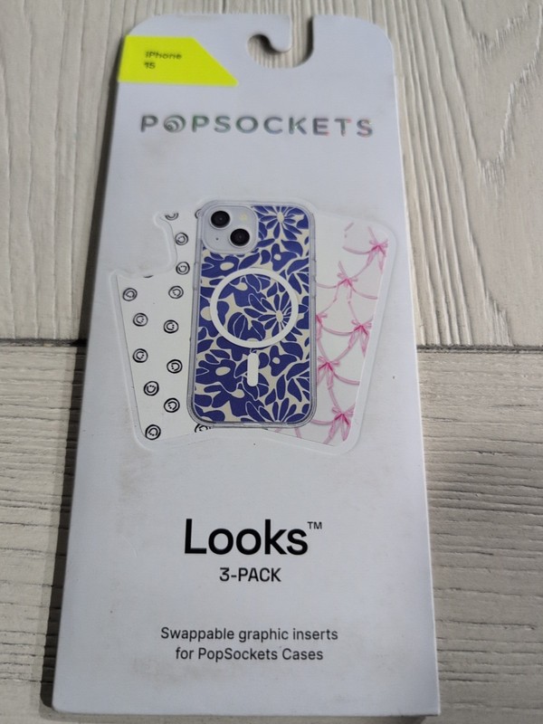 D6. Looks PopSockets Swappable Case Inserts (3 pack) Apple iPhone 15
