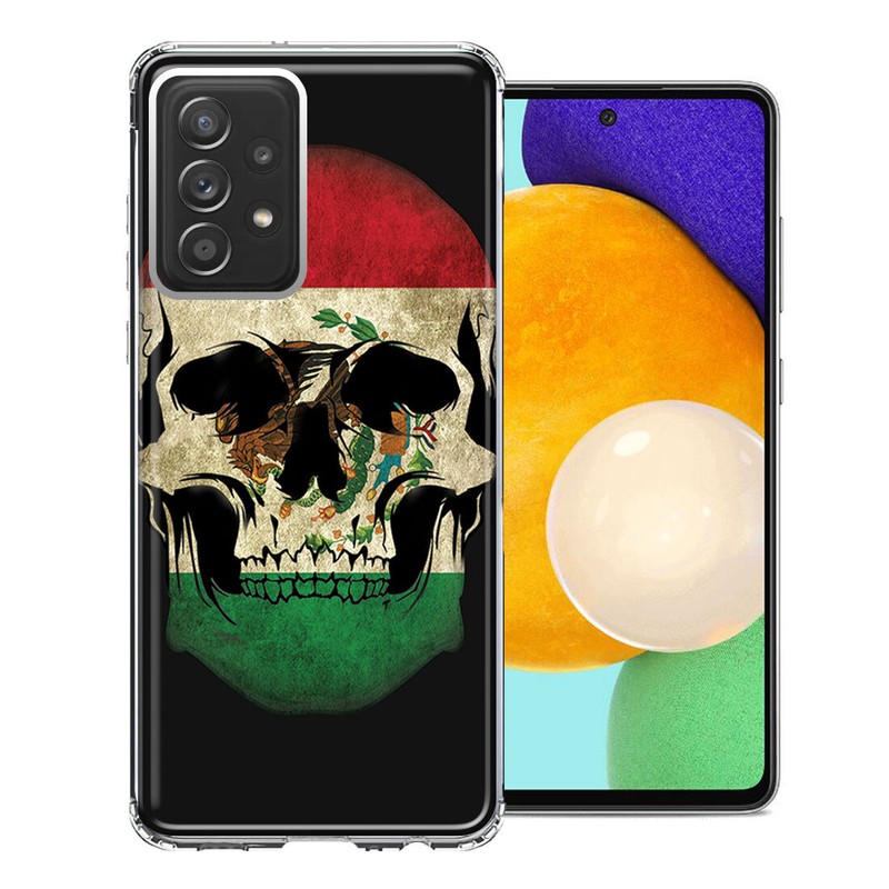 For Samsung Galaxy A72 Mexico Flag Skull Case