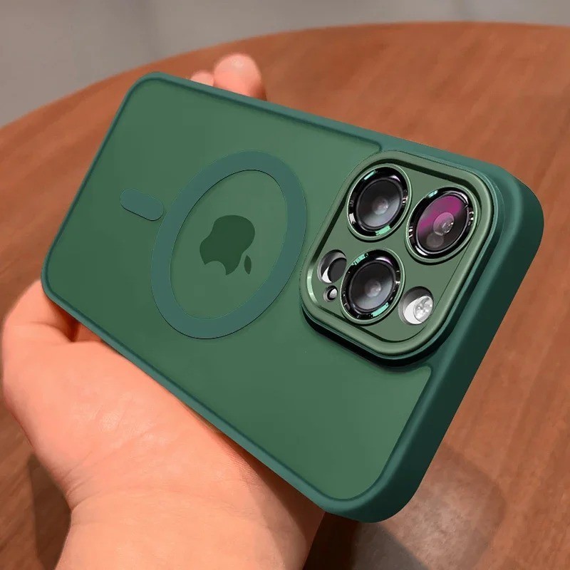 MagSafe Matte Magnetic Case with Lens Cover for iPhone 11-17 Pro Max gallery