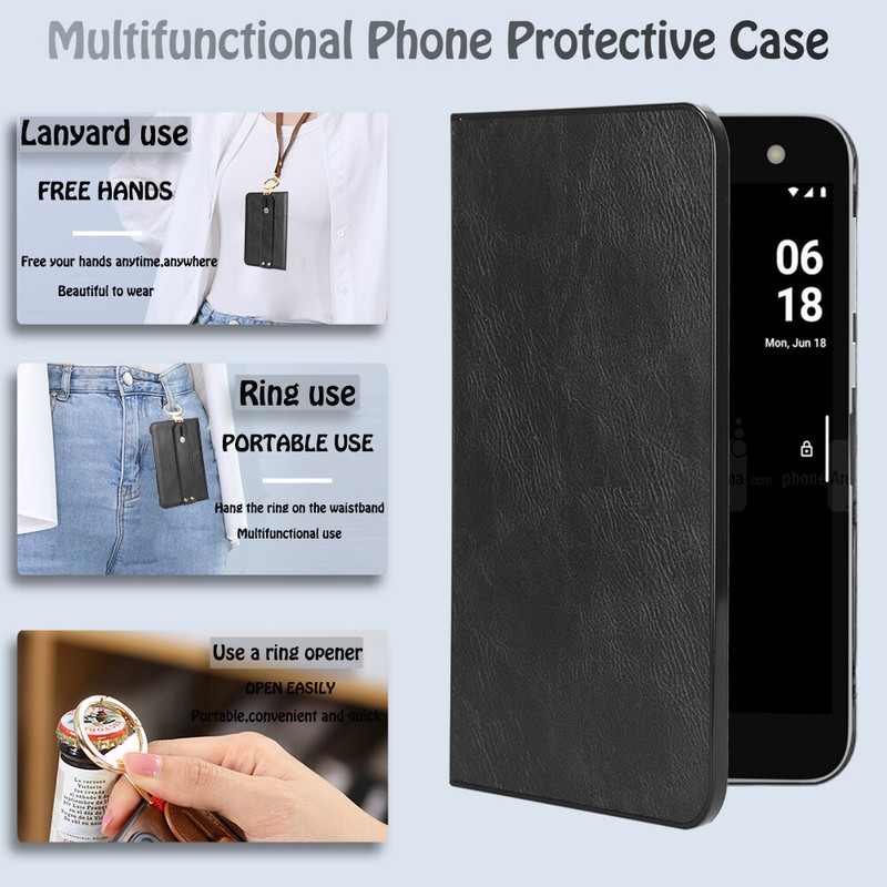 For Microsoft Surface Duo Wristband Case Luxury PU Leather+PC Book Phone Cover gallery