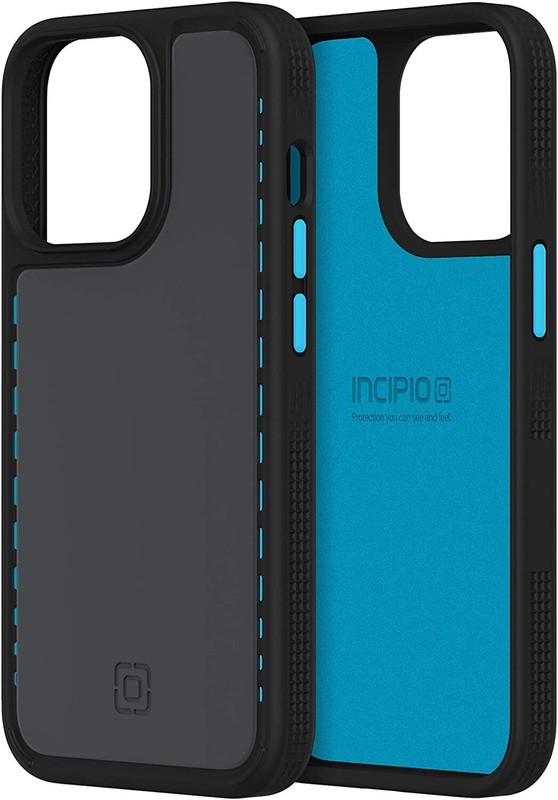 NEW Incipio Optum BLACK OYSTER/BLUE Protective Phone Case for iPhone 13 Pro gallery