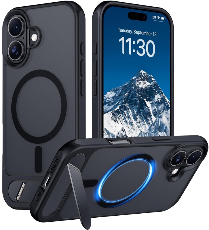Temdan Magnetic Compatible with iPhone 16 Case, Built-in Invisible KickstandC…