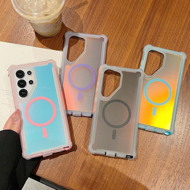 For Samsung Galaxy S24 S25 Ultra Shockproof Color Gradient Case Mag Safe Cover gallery