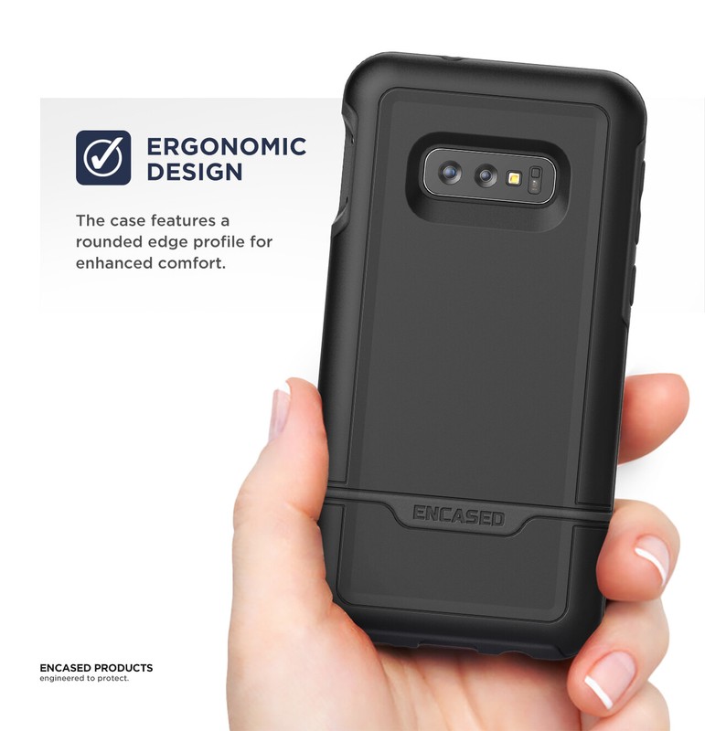 For Samsung Galaxy S10e Protective Case (Rebel) Full Body Rugged Cover - Black gallery