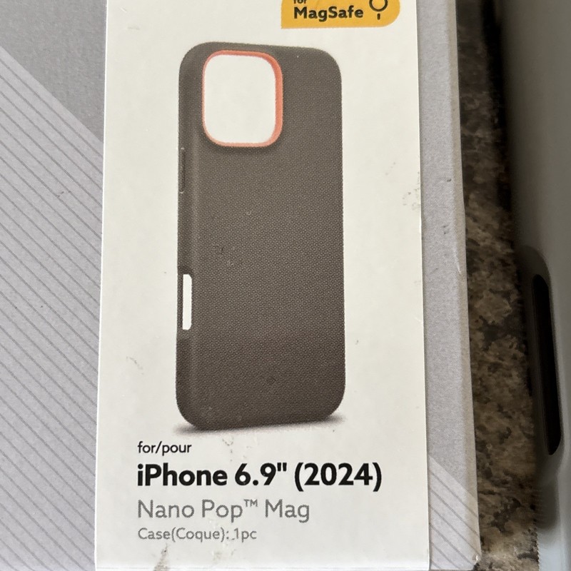 New Caseology Nano Pop Mag Case for iPhone 6.7″P (2022) Gray Matte with Orange