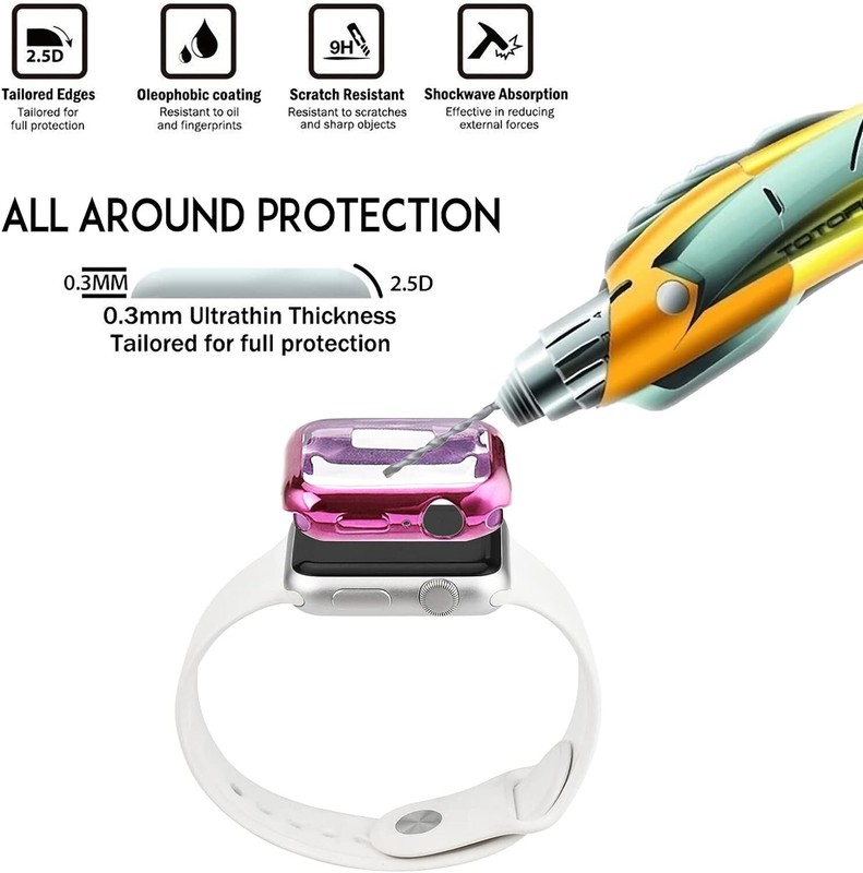 Tranesca 4 Pack 38mm case with Built-in HD Clear Ultra-Thin TPU Screen Protector gallery