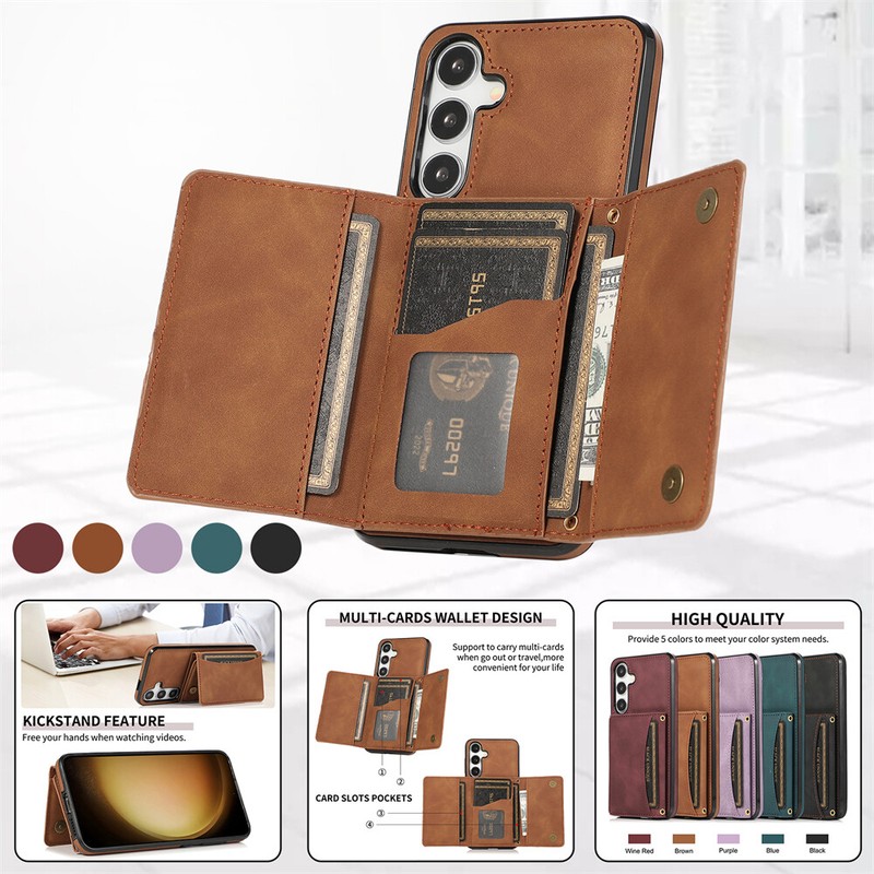 Shockproof Fashion Leather Wallet Case Cover For Samsung Galaxy A15 A25 A13 A42