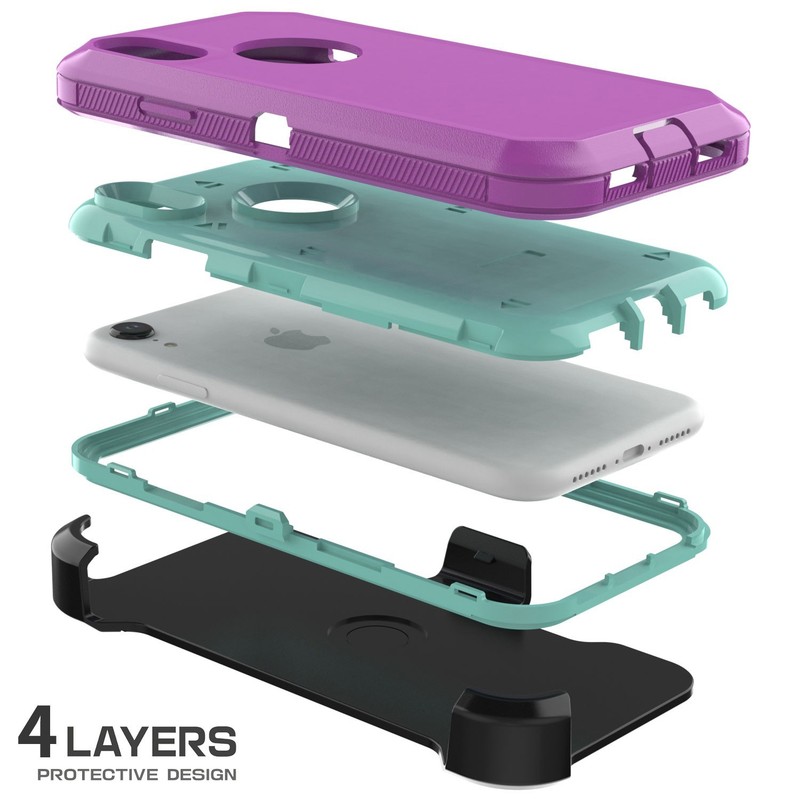 For iPhone XR Shockproof Hard Phone Case Hybrid Heavy Duty Soft Cover Belt Clip gallery