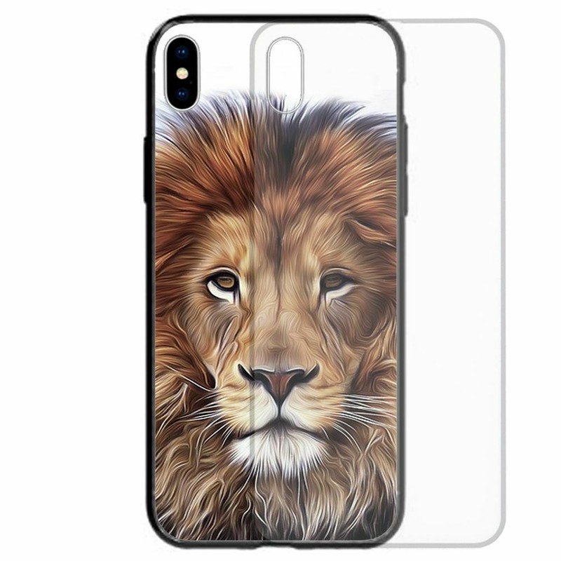 For Samsung Galaxy Tempered Glass Phone Case – Lion Male Sketch Portrait GC15