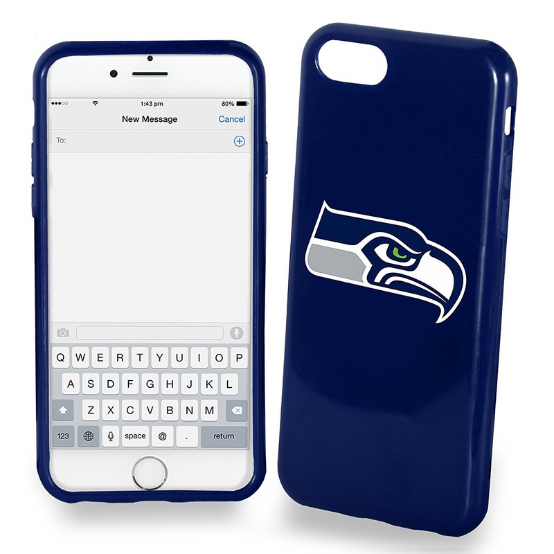 FOCO NFL Seattle Seahawks Soft Case for iPhone 8 Plus, 7 Plus (5.5″)