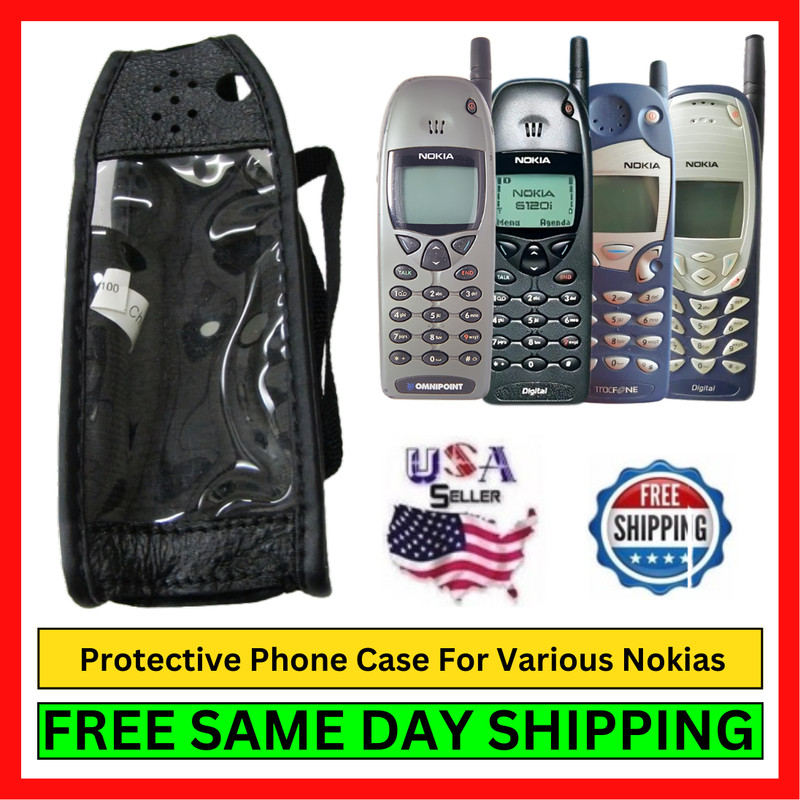 Nokia Leather Case WLC-119 Custom Fit Cover w/ Belt Clip & Wrist Strap Handset