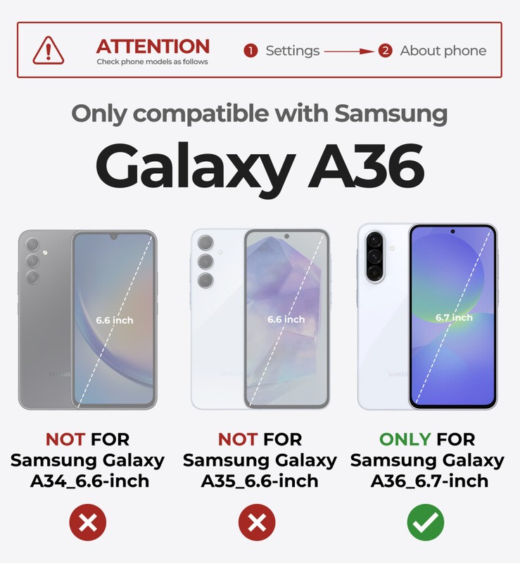 Dexnor Full Body Case for Samsung Galaxy A36 5G with Shockproof Camera Cover gallery