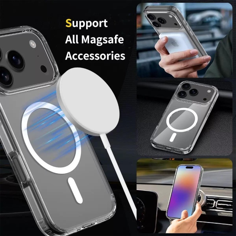 For iPhone 17 Pro Max 17 Air Shockproof Clear MagSafe Case TPU Anti-Yellow Cover gallery