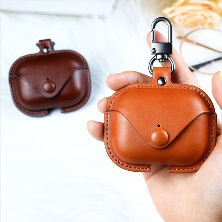 For Apple AirPods Pro 3 2 Luxury Leather Shockproof Earphone Case w/Keychain