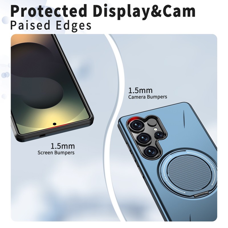 For Samsung Galaxy S25 Ultra/Edge/S24 FE/S23 Shockproof Ring Stand Mag Safe Case gallery
