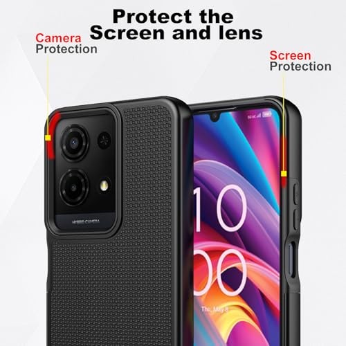 for TCL K32 Case, TCL K32 5G Screen Protector, Dual Layer Hybrid Black gallery