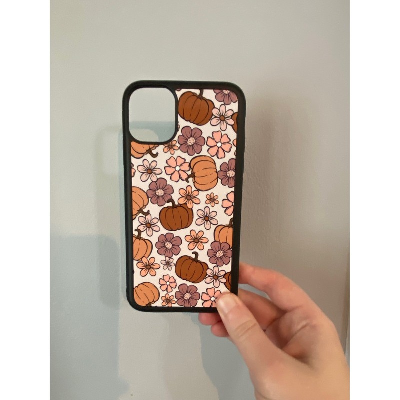 Phone Case iPhone 11 Unisex OS Multicolor Pumpkin Floral Retro Autumn Fall