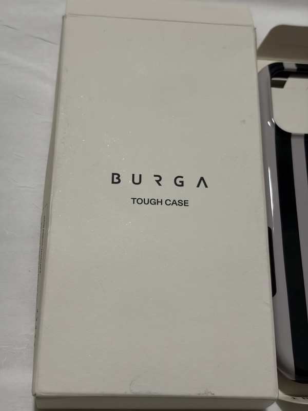 BURGA iPhone 16 Pro Max Hard Cover Case Black / White Striped Patterned Glossy gallery