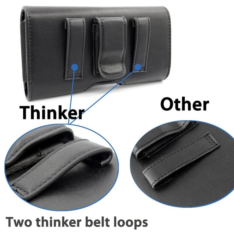 2 PACK XL Black Leather Pouch Holder Belt Clip Loop Holster For MOTOROLA Phones gallery