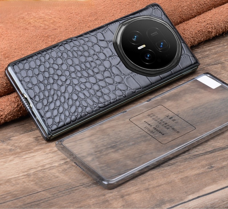 Genuine Cow Leather Thin Case For Honor Magic V5 Crocodile Cover Glass Protector gallery