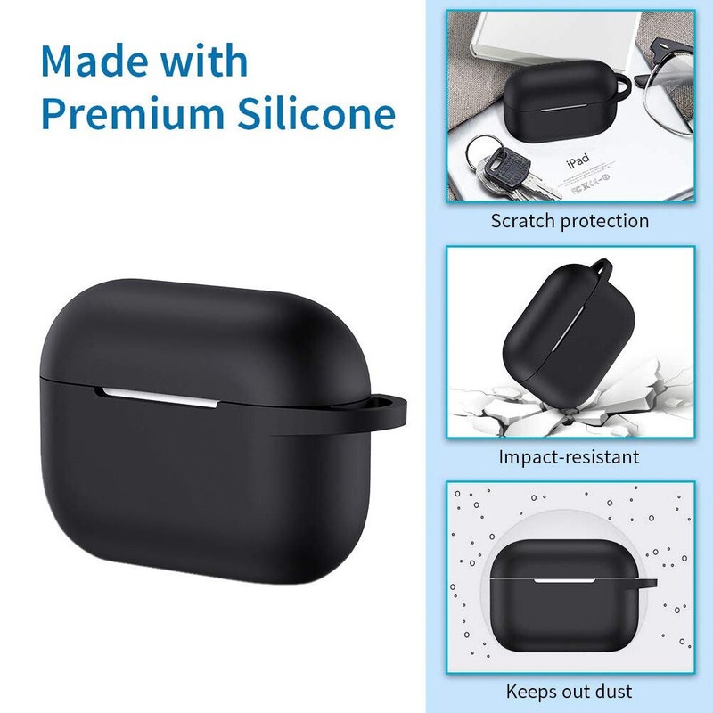 Silicone Case Cover with Keychain Protective Skin for Apple AirPods Pro Gen gallery