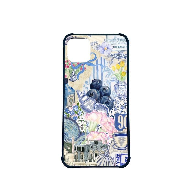 Blue Seaside Shell Collage Aesthetic iPhone Case Tough Glass Block 4 Corners gallery