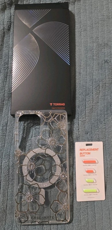 TORRAS Floral Glitter Clear Case Samsung Galaxy S25 Ultra w/ Buttons