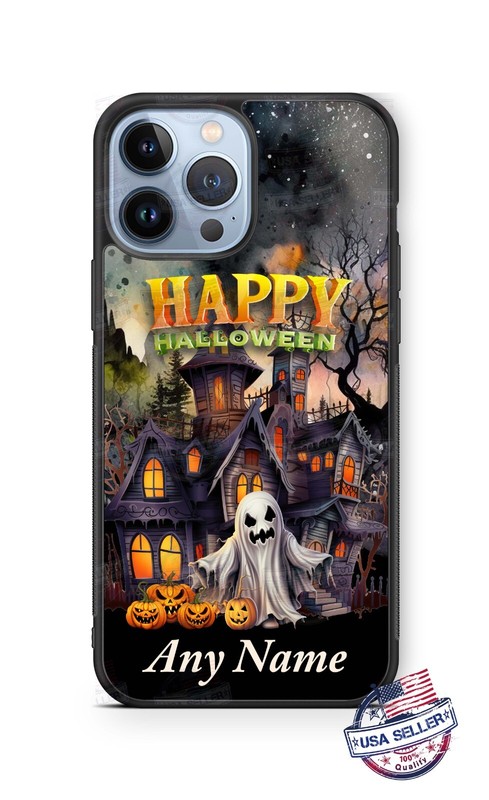Happy Halloween Haunted Mansion Phone Case For iPhone 14 Samsung A14 S23 Google