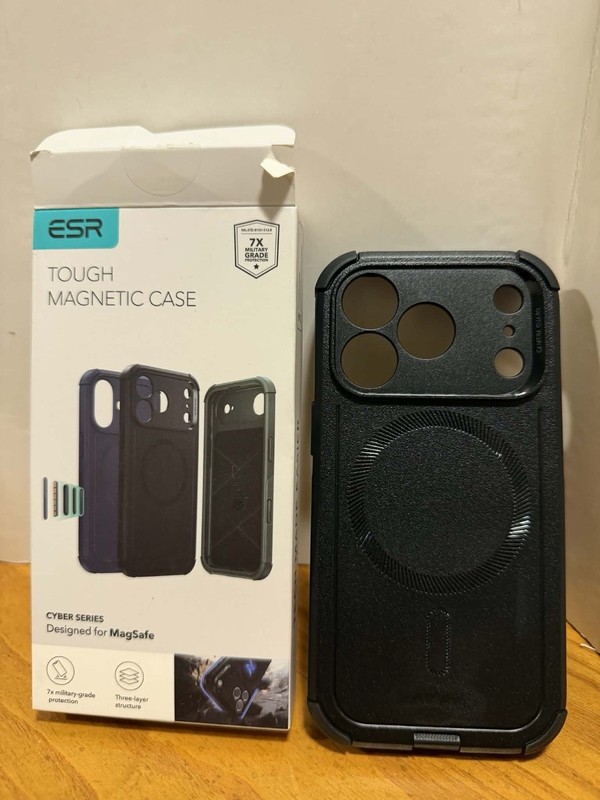 ESR iPhone 17 Pro Cyber Tough Magnetic Case Camera Control Black