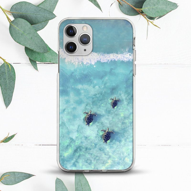 Sea Turtles Ocean Wave Nature Case For iPhone 7 8 X SE 11 12 13 14 15 Pro Max XR