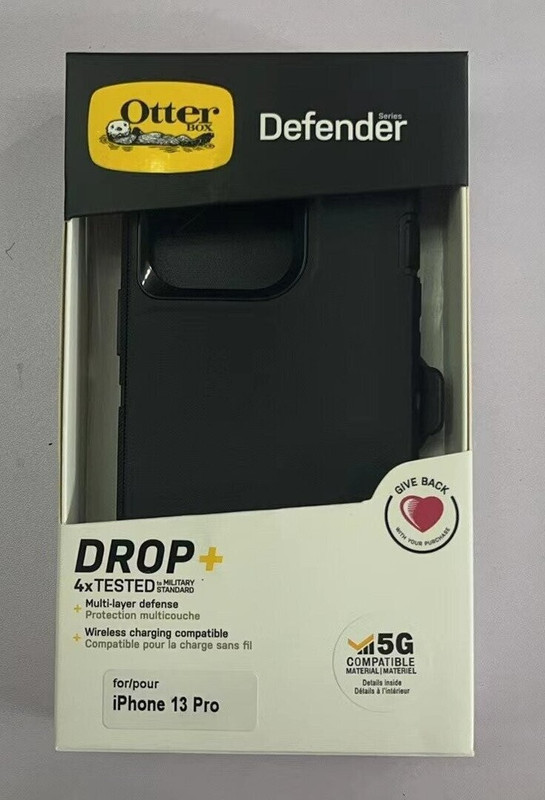 New OtterBox Defender Series Case & Holster for iPhone 13 Pro (6.1″) Only Black