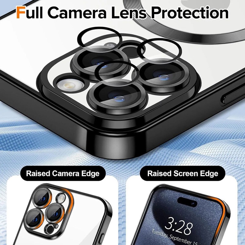 Camera Stand Mag Safe Case for iPhone 16 Pro Max 15 Pro 14 13Plus+Lens Protector gallery