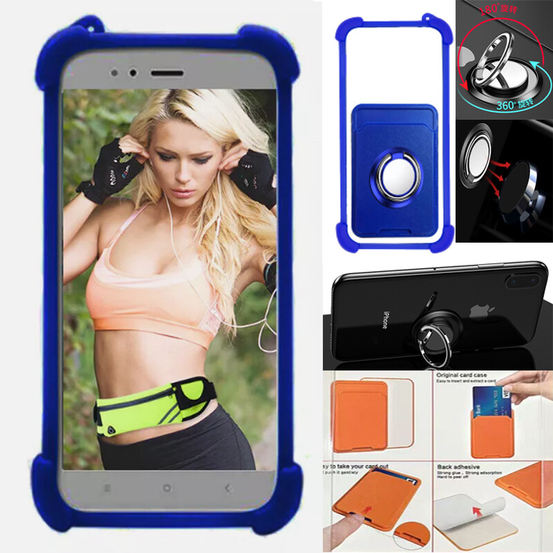 For FOSSiBOT S1 5G protective Stretchable silicone frame+card bag+ring holder gallery