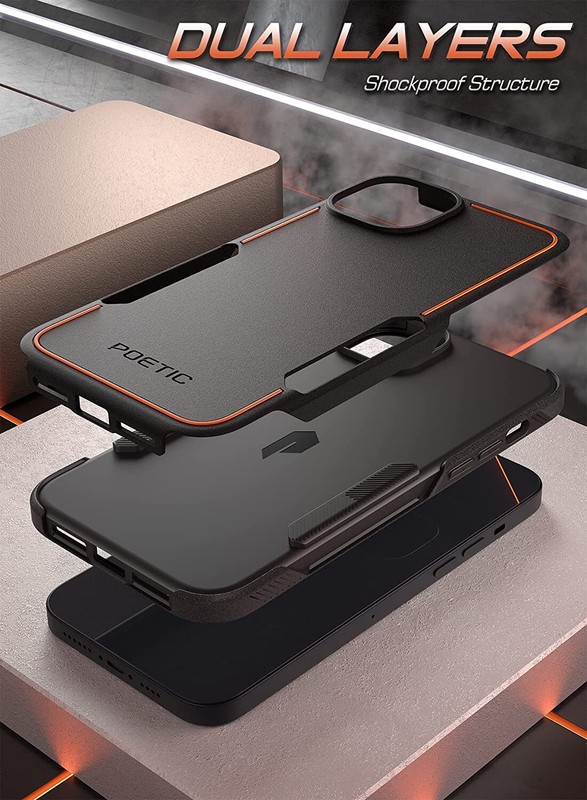 Poetic Neon Light Weight Slim Case For iPhone 14 Tough Rugged Cover Black gallery