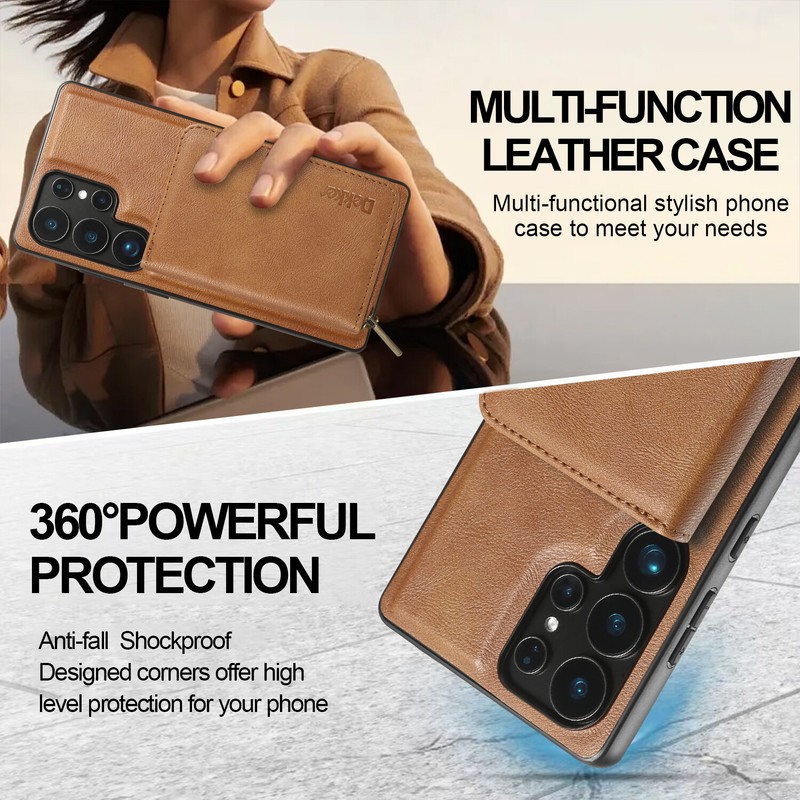 For Samsung A14 A15 A16 A35 A54 Magnetic Leather Detachable Zipper Wallet Case gallery
