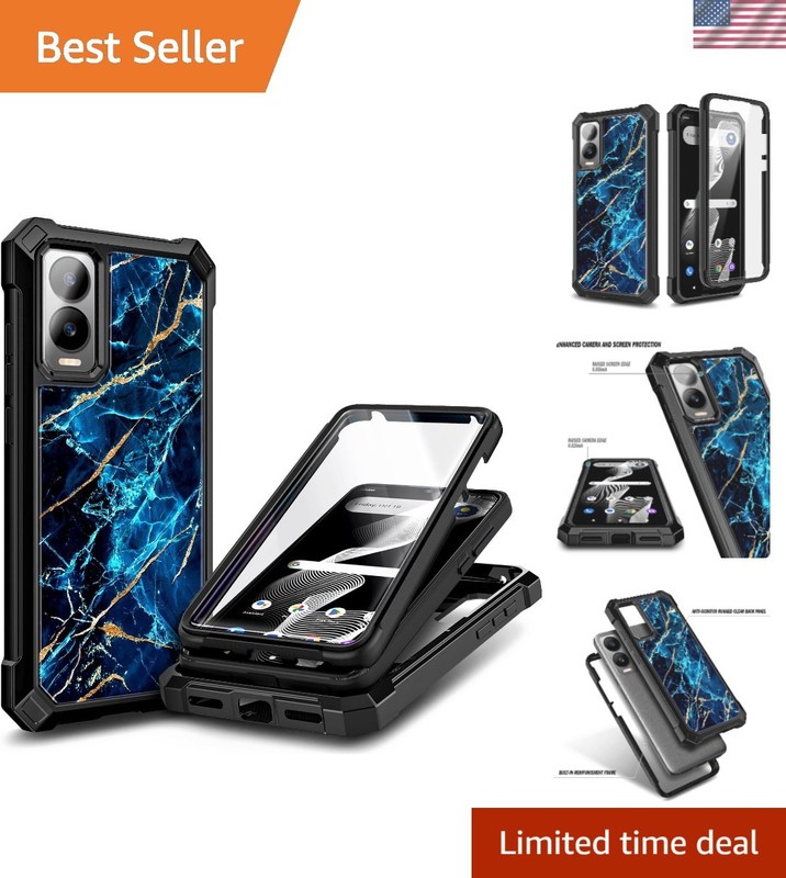 Marble Sapphire Tough Case with Screen Protector for Cricket Icon 6 & AT&T Verge